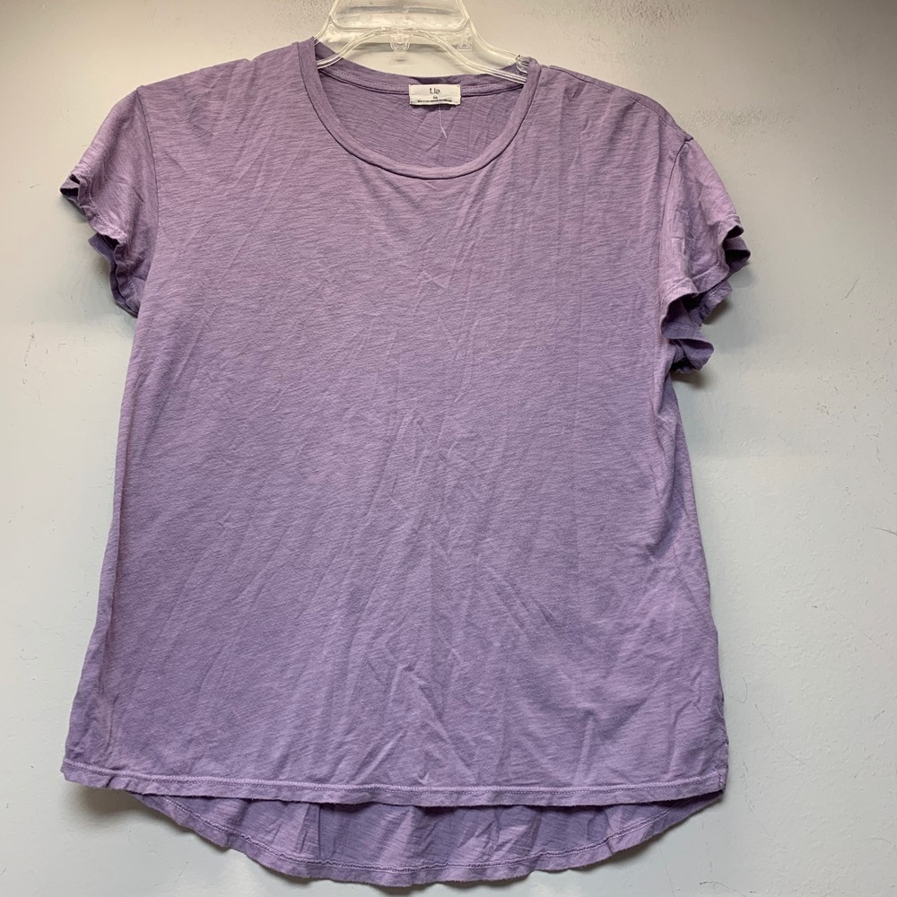 t.la Anthropologie T-Shirt Womens XS Lavender Excellent Flutter Sleeve High-Low
